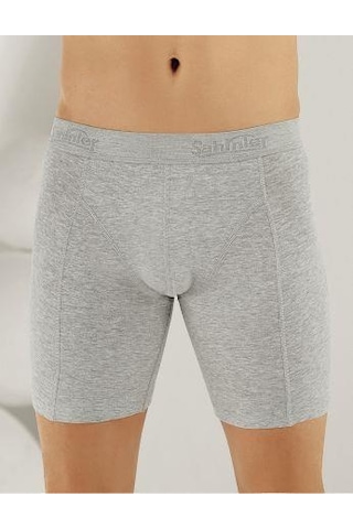 6 Adet Şahinler Erkek Likralı Uzun Short Boxer E114 Gri