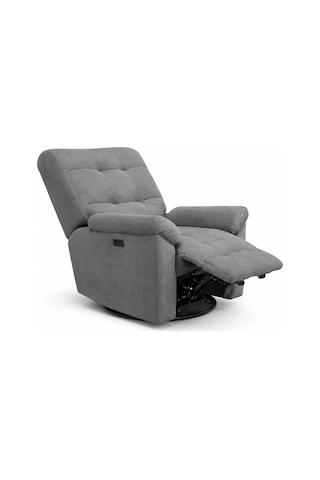 Smarto Relax Porto Comfort Elektrikli Döner Sallanan Tv Koltuğu Kontrol Panelli Ergonomik Polyester Baba Koltuğu Siyah