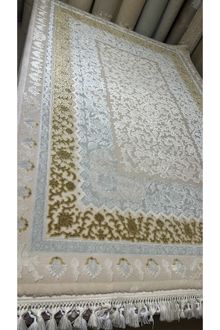 Sanat Halı Delüks 6970 Salon Halısı Krem Mavi