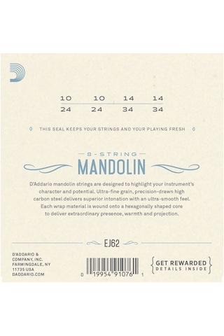D'addario Ej62 80/20 Bronze Mandolin Strings. Light Takım Tel Man