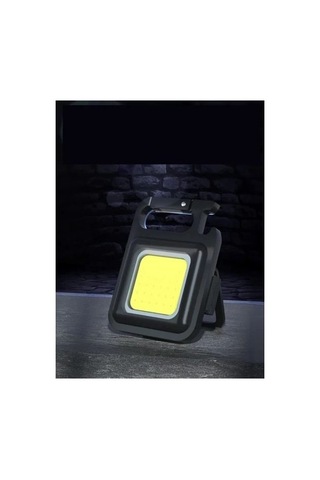 Mini 30 Ledli Mıknatıslı Anahtarlık Flash Kamp Lambası Askılı Kapak Açacaklı Şarjlı Fener Standart