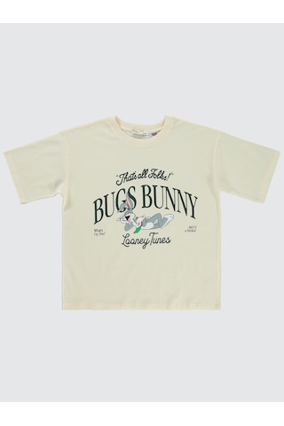 Bugs Bunny Kız Çocuk Tişört 10-13 Yaş Fildişi Fil Dişi