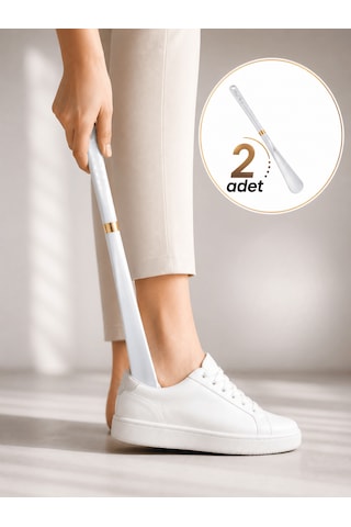 Beylini 2'li 51cm Ayakkabı Çekeceği Uzun Plastik Kerata Dayanıklı Karışık Renkli Ayakkabı Giyme Giydirme Aparatı