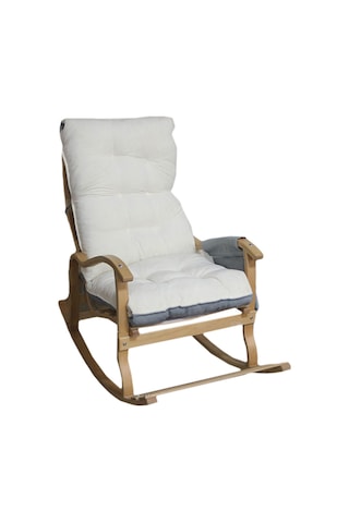 Mobildeco Erciyes Gri/Krem Çift Renkli Cepli Sallanan Sandalye Di Gri