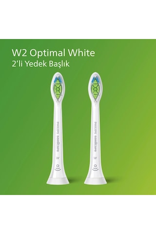 Philips Sonicare Optimal White Yedek Diş Fırçası Başlığı, 7 Kat Daha Fazla Plak Temizliği, Orta Yumuşak Fırça Başlığı,