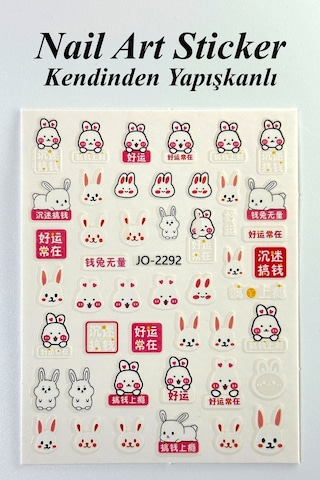 Nail Art Sticker Kendinden Yapışkanlı, Tırnak Süsleme, Tırnak Dövmesi Stikır 2292 Çok Renkli-2292 Nail Art Sticker Kendinden Yapışkanlı, Tırnak Süsleme, Tırnak Dövmesi Stikır 2292 Çok Renkli-2292