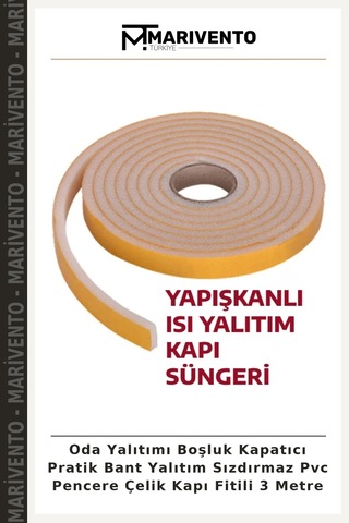 Oda Yalıtımı Boşluk Kapatıcı Pratik Bant Yalıtım Sızdırmaz Pvc Pencere Çelik Kapı Fitili 3 Metre