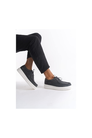 Mubiano Hakiki Deri Mbsr3535-gr Erkek Bağcık Detay Süet Günlük Gri Ayakkabı & Loafer Gri