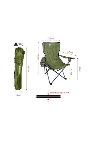 Rox Camping Katlanır Kamp Sandalyesi- Yeşil Yeşil