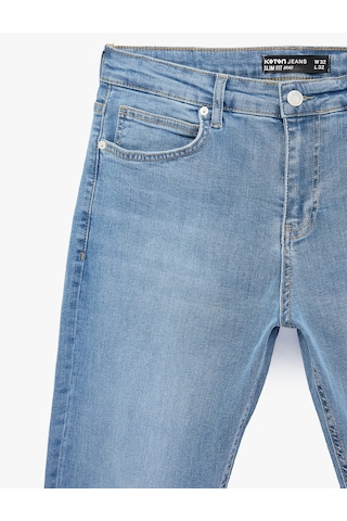Koton Normal Bel Slim Fit Jean Pantolon - Brad Jean Açık İndigo 6sam40259nd Açık İndigo