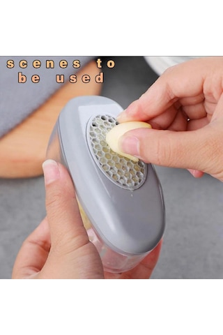 2'si 1 Arada Sarımsak Dilimleyici Küçük Ev Tipi Sarımsak Ezici Pişirme Aleti Manuel Basmalı Sarımsak Öğütme Rendesi Mutfak Aletleri Ve Gri