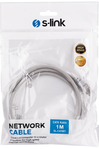 S-link Sl-cat601 Cat6 Patch 1mt Kablo Gri 1923 1