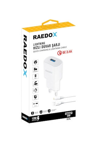 Raedox 10w 2.4a Lightning Duvar Şarjı Raedox 10w 2.4a Lightning Duvar Şarjı