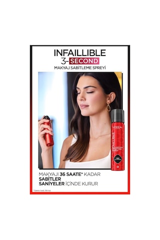 L'Oréal Paris Infaillible 3-Second Makyaj Sabitleme Spreyi