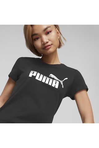 Puma 84830351 Ess+ Metallic Logo Tee Kadın Tişört 001