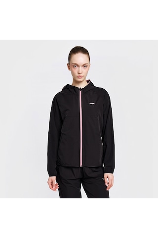 Lescon 26b-2012 Kadın Koşu Fermuarlı Siyah Kapüşonlu Sweatshirt