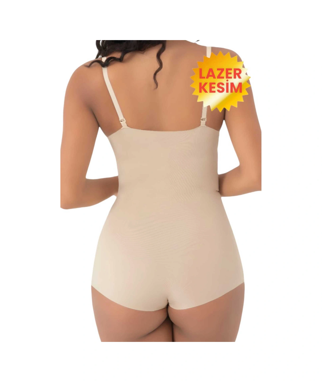 Tezzgelsin Kadın Lazer Kesim Ve Toparlayıcı Göğüs Altı Askılı Body Korse Ten Rengi