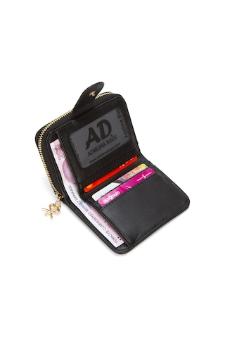 Adelina Bags Kadın Yumuşak Dokulu Küçük Cüzdan Siyah