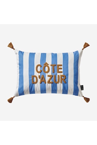 Mavi Polyester Dekoratif Yastık 35x50 Cm