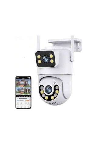 4k 8mp Çift Ekran Lens Wifi 2k Poz Kamera Ip66 Su Geçirmez Otomat