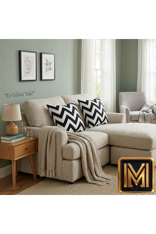 Kırlent 7 4'lü Zigzag Kırlent, Chevron Desenli Kırlent, Siyah Beyaz Kırlent, Dekoratif Yastık Kılıfı, Modern Kırlent, Geometrik Desenli Kırlent, Koltuk Yastığı, Salon Kırlenti, Ev Dekorasyonu Beyaz Siyah Renk