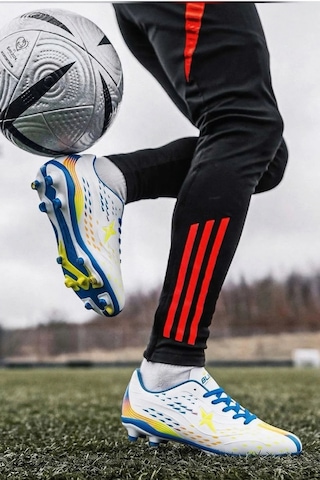 In Step Air La Liga Beyaz Saks Akademik Futbol Ayakkabısı Halı Saha Krampon - 535 Beyaz - Saks Mavi