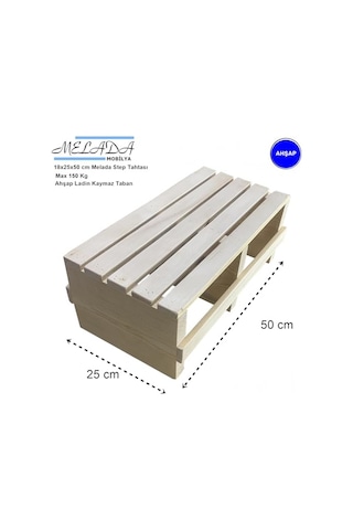 Doğal Ahşap Ev Içi Kullanıma Uygun Kaymaz Tabanlı Step Tahtası 18x25x50 Cm