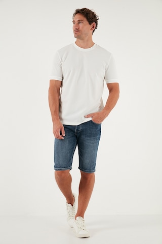 Buratti Streç Pamuklu Slim Fit Sıfır Yaka Erkek T Shirt 5902639 Ekru