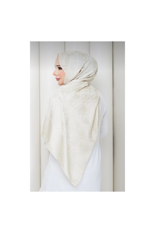 Ardün Hijab Halka Desen Pamuklu Şal Taş Gümüş - 936514243 Gümüş