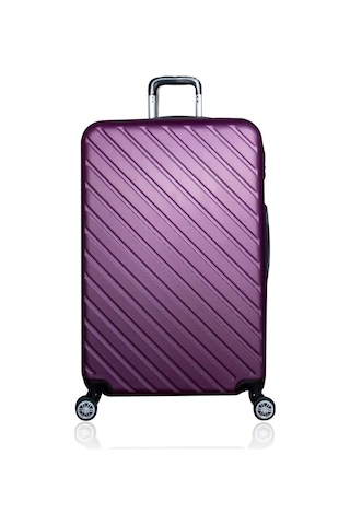 Abs Kullanışlı Renkli Büyük Boy Valiz Mor