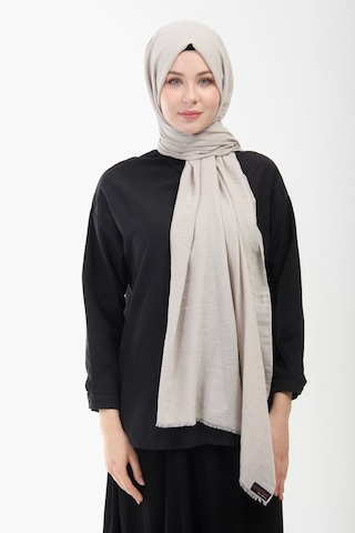 Manolyaşal İslamic Hijab Aerobin Caz Şal Krem