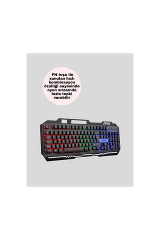 Pg8018 Led Aydınlatmalı Mekanik Klavye Mouse Oyunlarda Üstün - Hs08374467-7375 Renkli