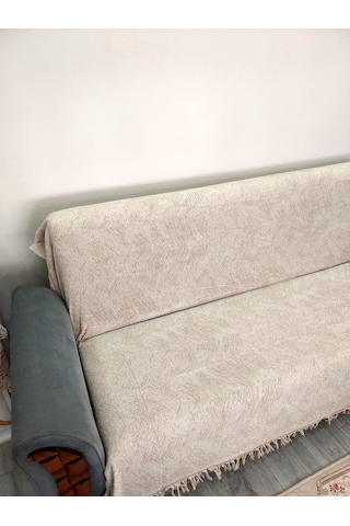 Pamuklu Kaymaz Alaca Koltuk-çekyat Örtüsü 170x220 -bej Bej