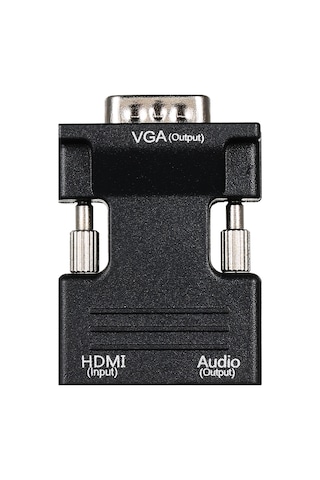 Wezone Hdmı'den Vga'ya Dönüştürücü, 1080p Çözünürlük, 3.5mm Ses Portu, Bağımsız Ses Çıkışı, Siyah, Taşınabilir Abs Kasa