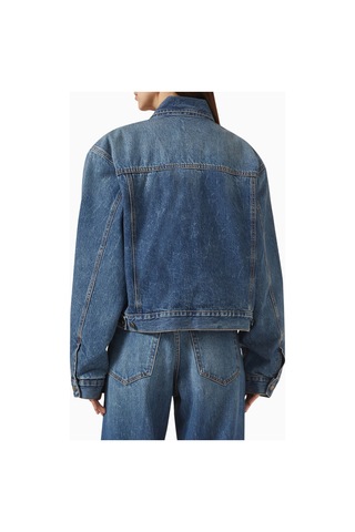 Haikure Renee Boxy Denim Ceket, Oversize Modern Kadın Jean Ceket Mavi