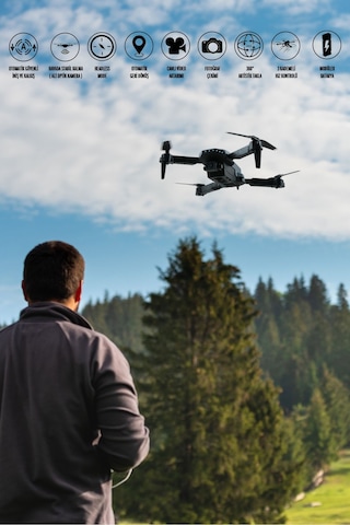 Orıon Kameralı Drone Taşıma Çantalı Wifi App Kontrol Havada Sabit Kalma Eşzamanlı Görüntü