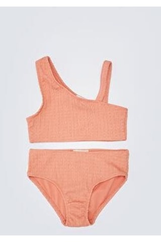 Deep Beach Dokulu Kumaş Kız Çocuk Bikini Takım 001