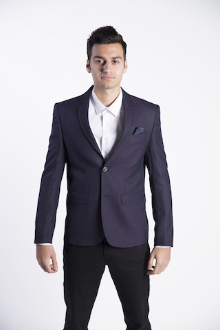 Sposo G-207 Dar Kalıp Desenli Mor Erkek Blazer Ceket Mor