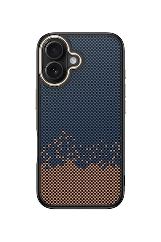 Nourthkiingdom Apple Uyumlu iPhone 16 Plus Kılıf M-safe Şarj Özellikli Karbon Fiber Görünümlü Nrtk Antina Kapak - Mavi Mavi