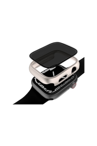 Watch 7 41mm Sert Pc Kasa Ve Privacy Hayalet Ekran Koruyucu Mkst Watch Gard 32 - Siyah