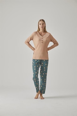 Relax Mode Kadın V Yaka Pijama Takım - 10775 Renkli