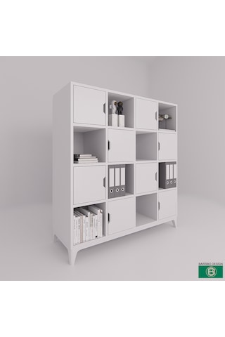 Kitaplık&dosyalık Kapaklı Ve Açık Raflı