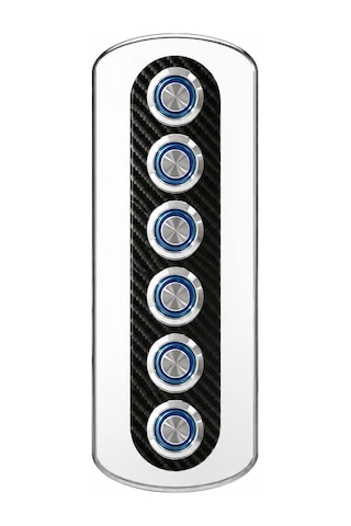 Labarka 6'lı Krom Switch Panel Sigortalı Korna Butonlu 12-24V