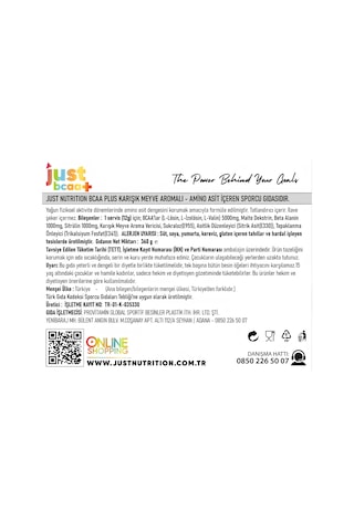 Just Nutrition Bcaa Amino Asit Tozu 360 Gr 30 Servis Karışık Meyve + Shaker + Protein Kahve