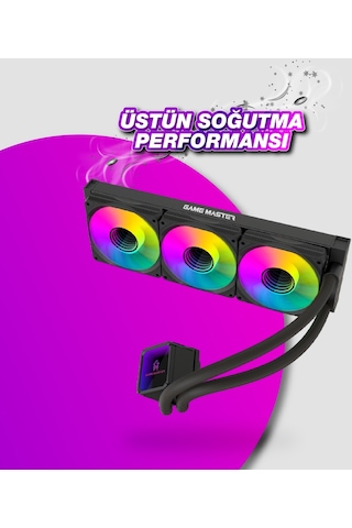 Game Master 3 Fanlı Argb 360MM Watercooler Siyah Sıvı Soğutma