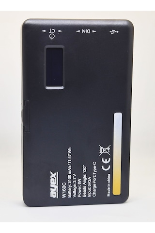 Ayex W160c Bicolor Led Video Işığı 2500k-6500k Renk Sıcaklığı, 160 Led, Lcd Ekran, 3100mah Batarya
