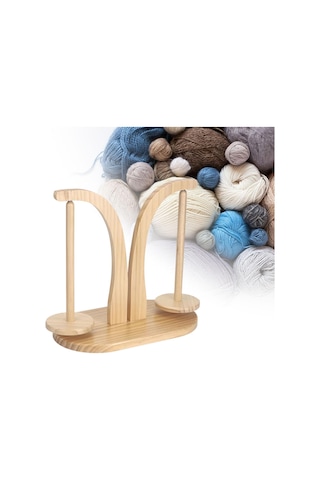 Dolıty İplik Topu Tutucu Anne Hediye Dönebilen Ahşap-rengi