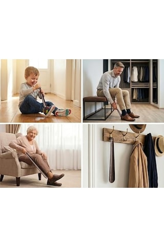 Orret Home Ayakkabı Çekeceği Kerata Şekilli Demir Döküm Ayakkabı Çekecek Sağlam Ve Kaliteli Metal Ayakkabı Giyme Aparatı Dayanıklı Tasarım 60 Cm Açık Mavi