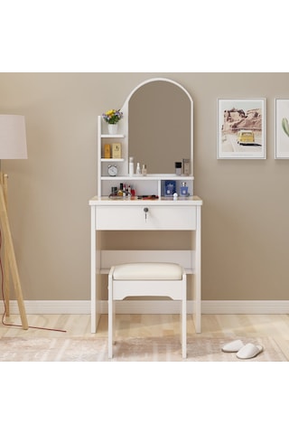 Showroomistanbul Sed Mobilya Makyaj Masası Tuvalet Ve Puf 3