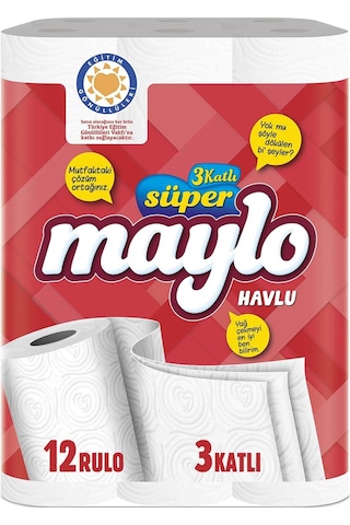 Maylo 3 Katlı Kağıt Havlu 12'Li